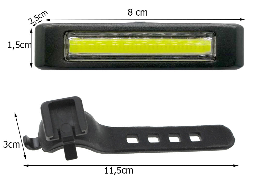 Задна лампа за велосипед USB LED cob lamp 100lm