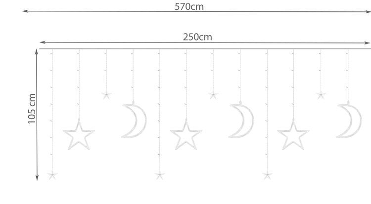 Светлинна завеса 138LED - многоцветна 31V KŚ11328