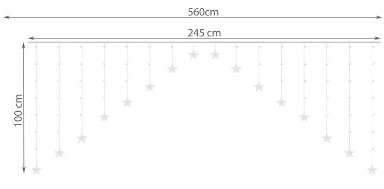 Светлинна завеса 136LED - топло бяла 31V KŚ11337