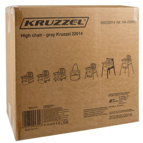 Столче за хранене - сиво Kruzzel 22014