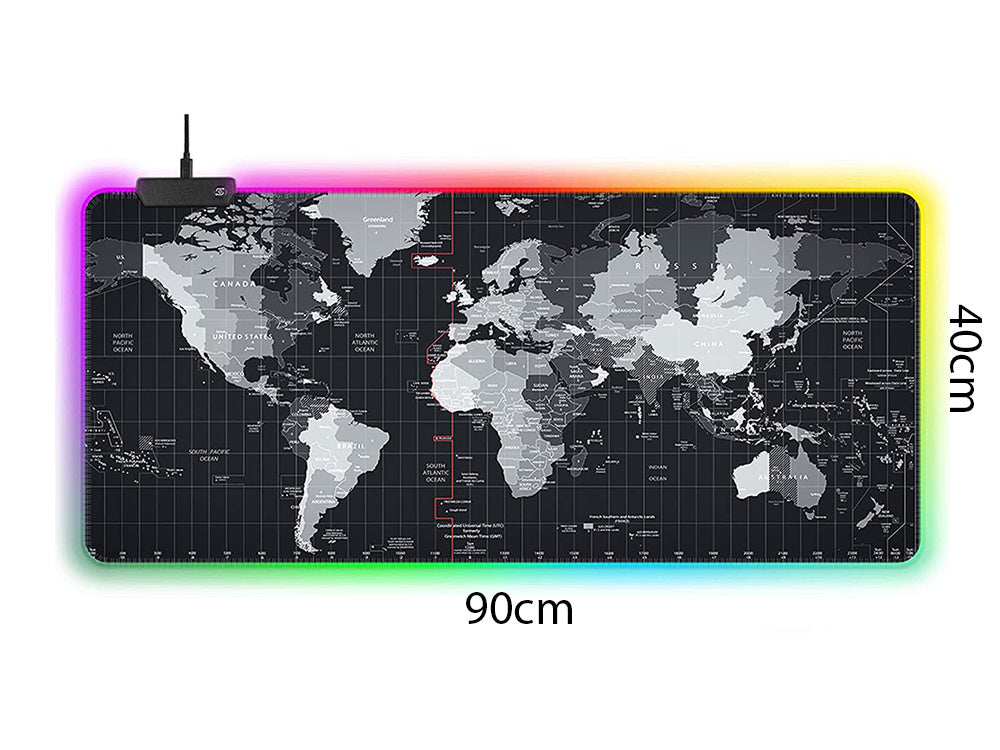 Осветена xxxl led геймърска подложка за мишка