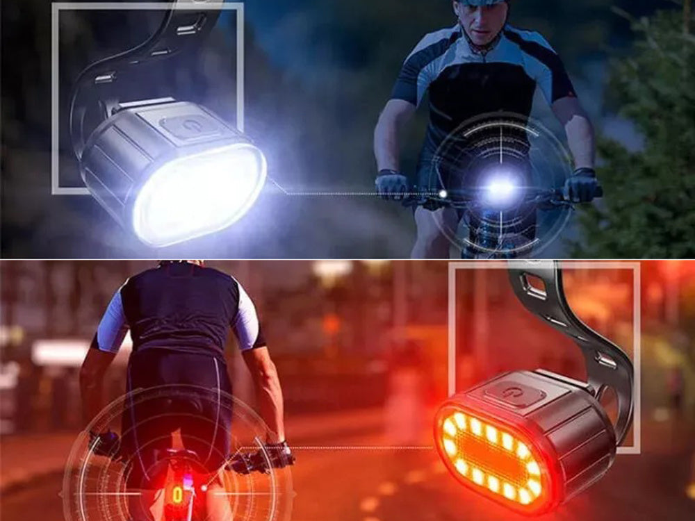 Bicycle light front rear led for bicycle handlebars strong usb bright