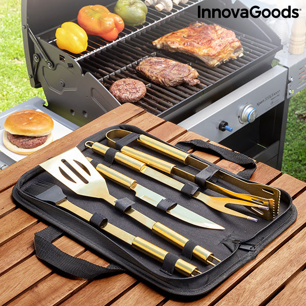 Луксозен Калъф с Инструменти за Барбекю BBQase InnovaGoods (6 Части)