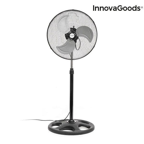 Вентилатор със Стойка Industrial InnovaGoods Ø 45 см 75W Черен