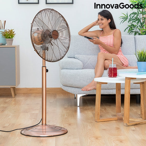 Вентилатор с крака Copper Retro InnovaGoods Ø 40 cm 55W