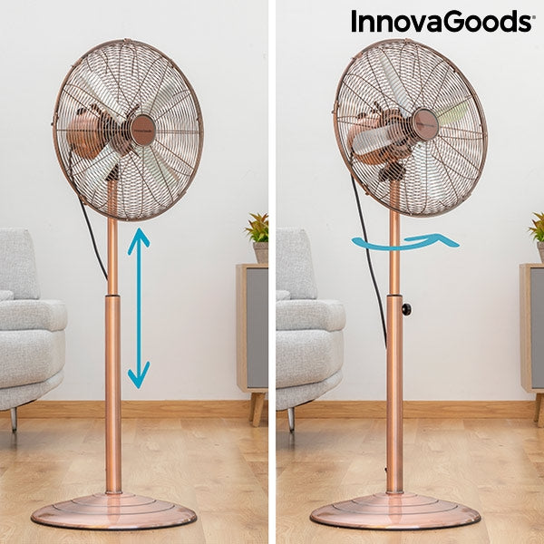 Вентилатор с крака Copper Retro InnovaGoods Ø 40 cm 55W