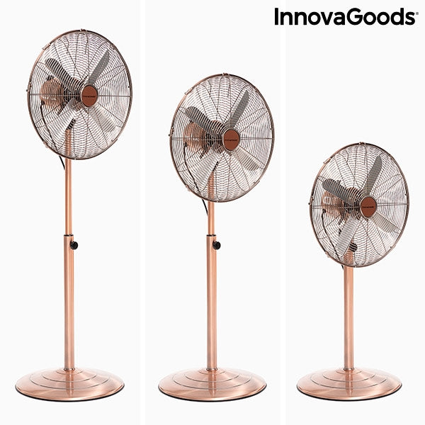 Вентилатор с крака Copper Retro InnovaGoods Ø 40 cm 55W