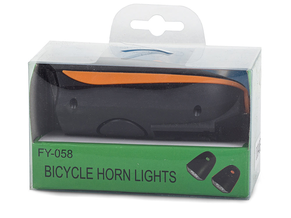 LED преден фар за велосипед със сигнал за клаксон