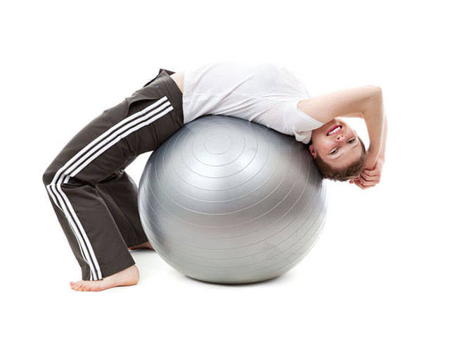 Гимнастическа топка за фитнес упражнения 75см помпа