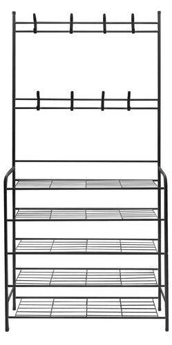 Закачалка-стойка с рафт за обувки черна W19171