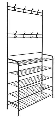 Закачалка-стойка с рафт за обувки черна W19171
