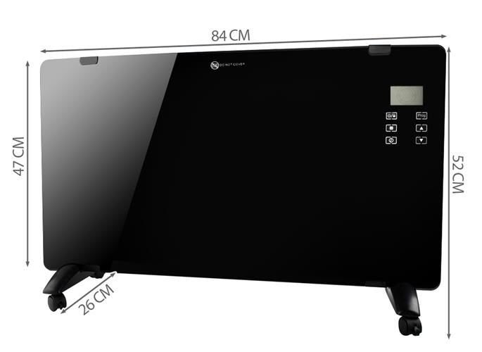 2000W нагревател от черен стъклен панел - ELIARD.BG