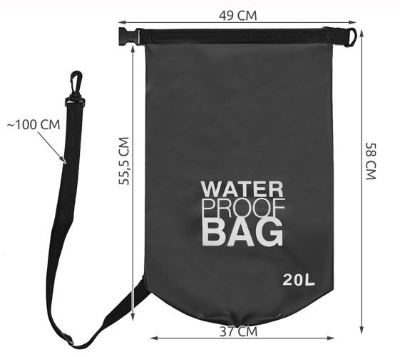 20L черна водоустойчива чанта - ELIARD.BG