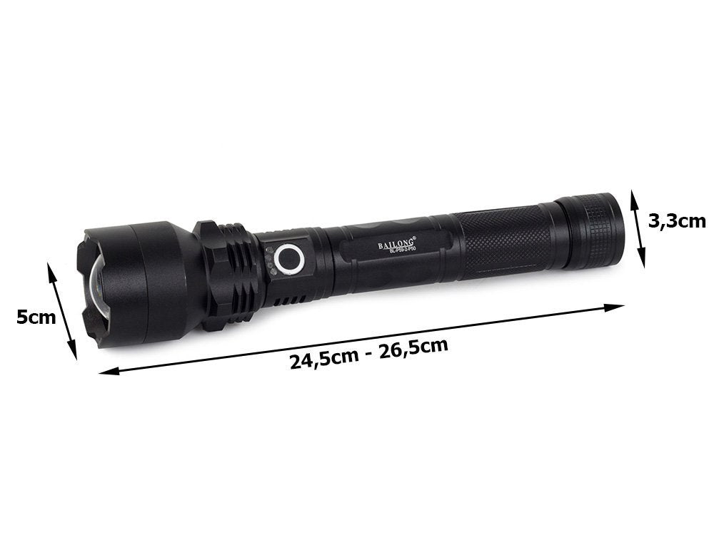 Bailong Tactical Strong LED XHP50 USB Zoom фенер