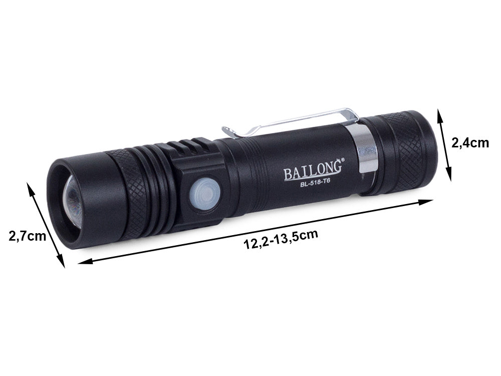 Bailong тактически led cree zoom фенер XM-L T6