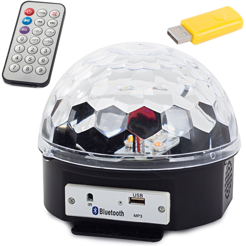 LED диско топка mp3 usb bluetooth проектор