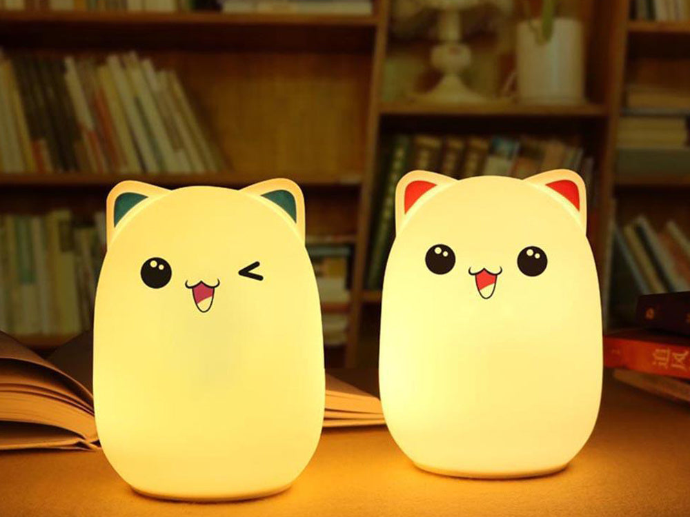 Детска нощна лампа led cat kitty rgb touch
