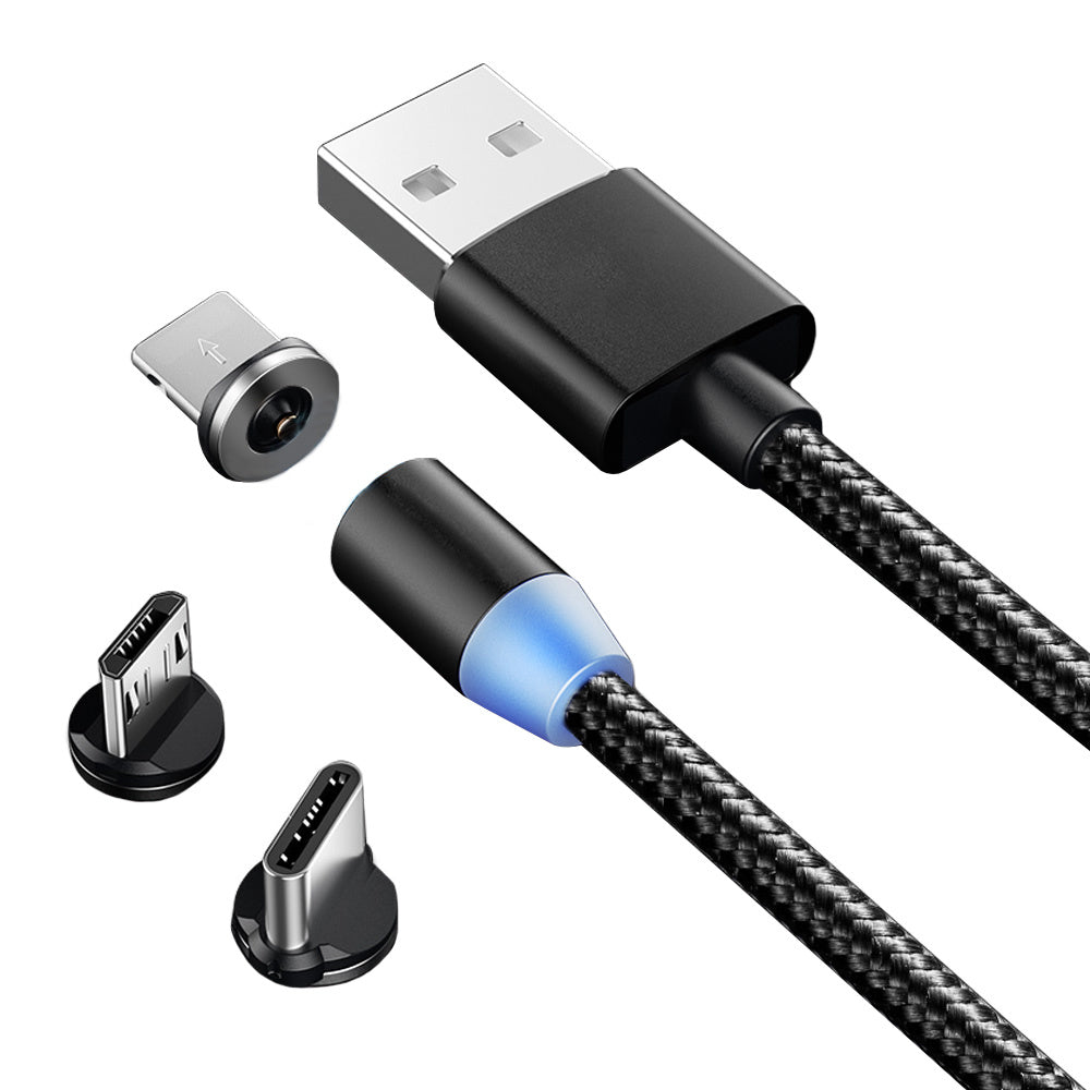 3в1 micro type-c usb магнитен кабел за iphone 1m