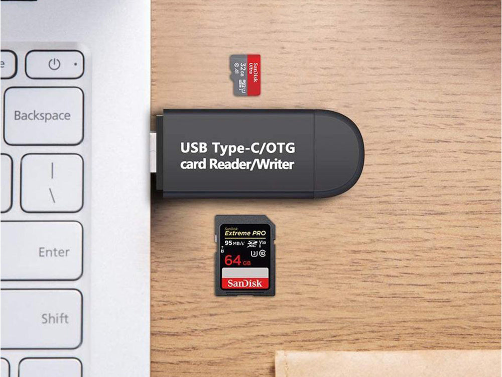 Четец на SD карти microsd tf usb usb-c micro usb 3в1