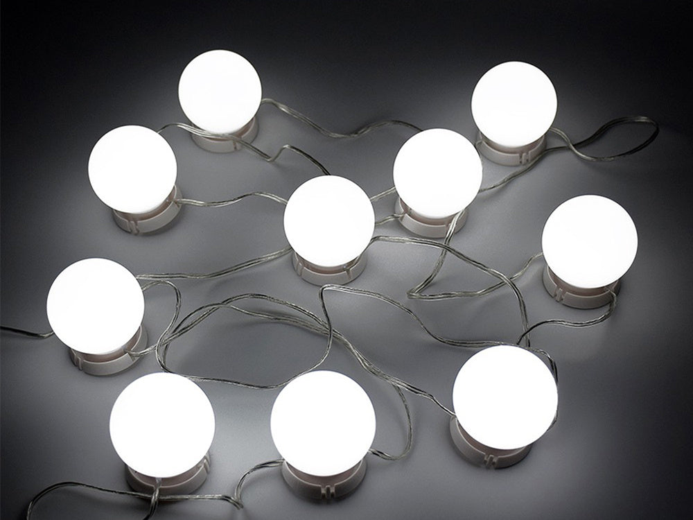LED осветители за огледало, комплект гримове, 10 бр