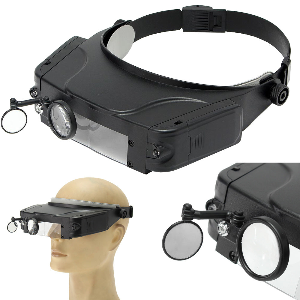 LED лупа 11x прецизни очила, монтирани на главата