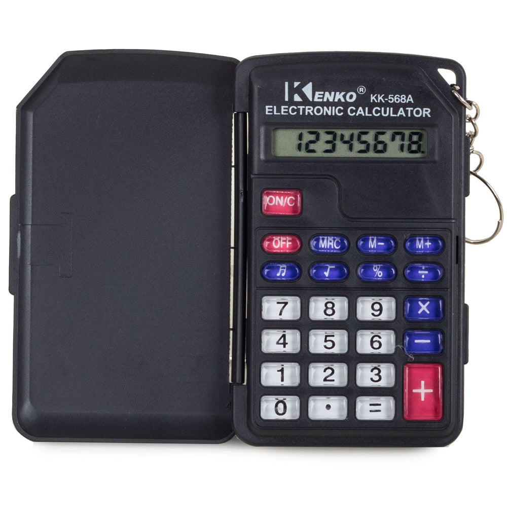 Джобен калкулатор 8 цифри ключодържател сгъваема кутия