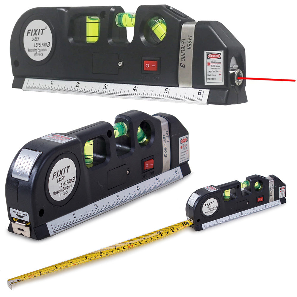 Лазерен нивелир с рулетка 250 см Измерете лазерни инчове