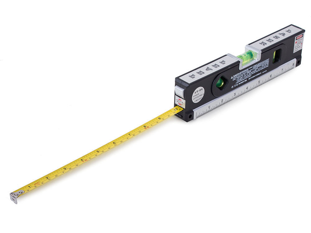 Лазерен нивелир с рулетка 250 см измерва лазерни инчове