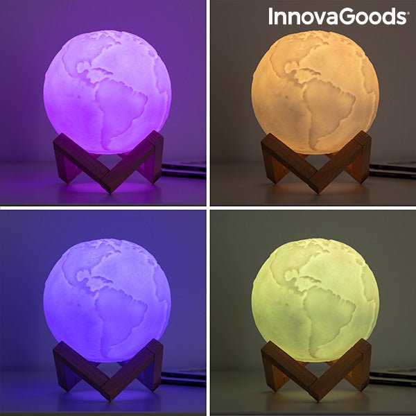 Акумулаторна LED Лампа Планета Земя Worldy InnovaGoods - ELIARD.BG