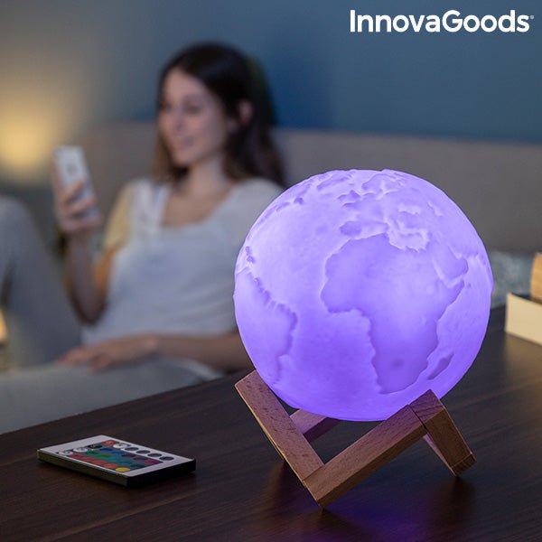 Акумулаторна LED Лампа Планета Земя Worldy InnovaGoods - ELIARD.BG