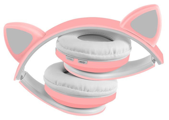 Безжични слушалки с котешки уши - розови - ELIARD.BG