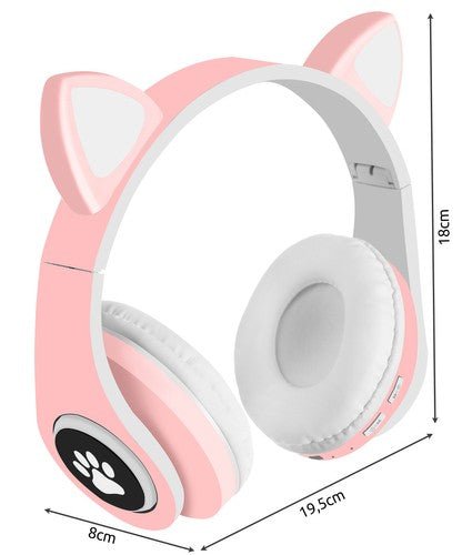 Безжични слушалки с котешки уши - розови - ELIARD.BG