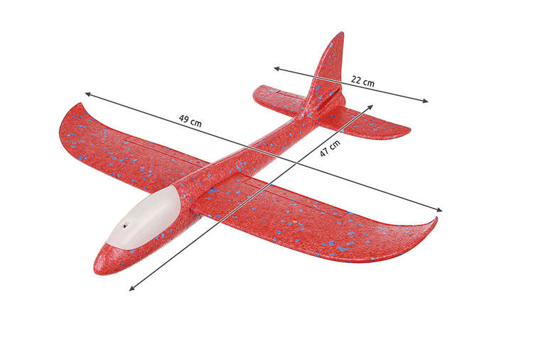 Червен полистирол LED самолет - ELIARD.BG
