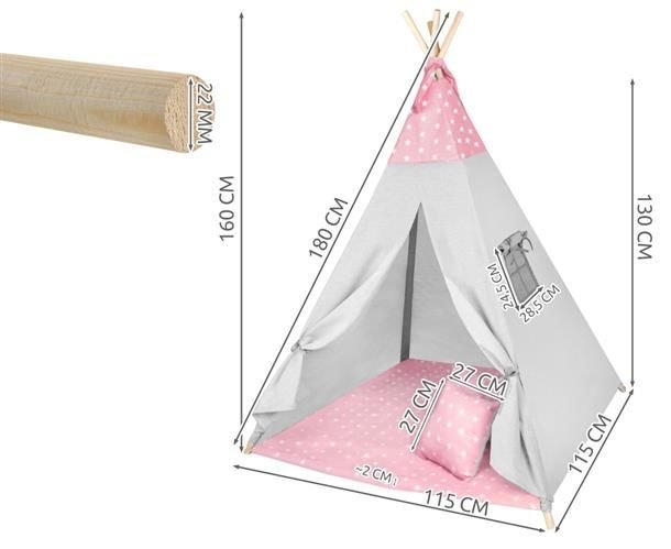Детска палатка Teepee pink stars - ELIARD.BG