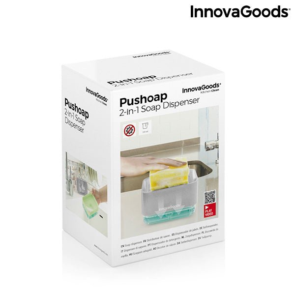 Дозатор за сапун 2 в 1 за мивка Pushoap InnovaGoods - ELIARD.BG