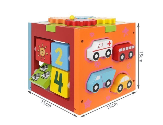 Educational wooden cube - sorter - ELIARD.BG