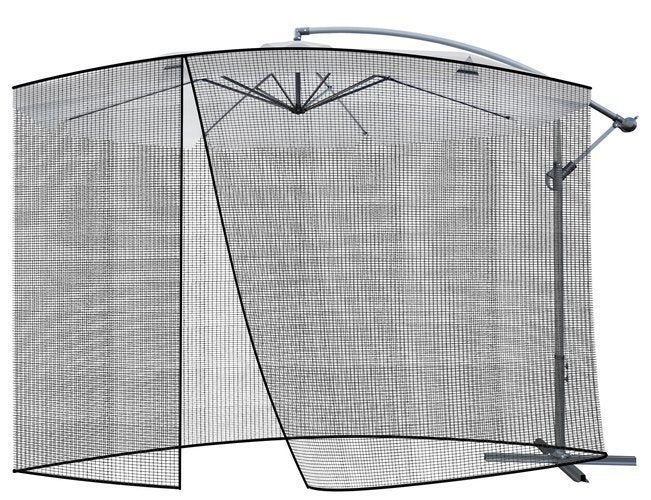 Градински чадър мрежа против комари 3,5м - черен - ELIARD.BG