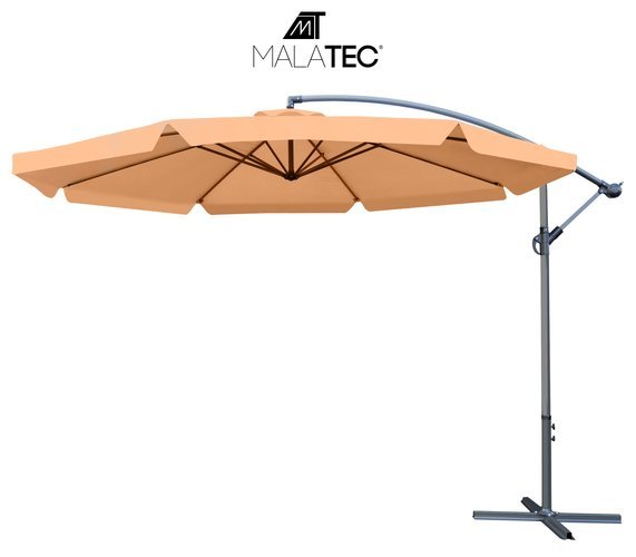 Градински чадър с удължително рамо 3,5 м - кафяв - ELIARD.BG
