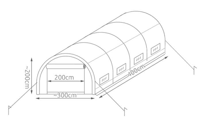 Градински тунел - оранжерия 4х3х2м - ELIARD.BG