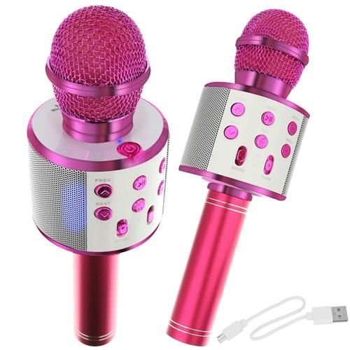 Караоке микрофон с розов високоговорител - ELIARD.BG