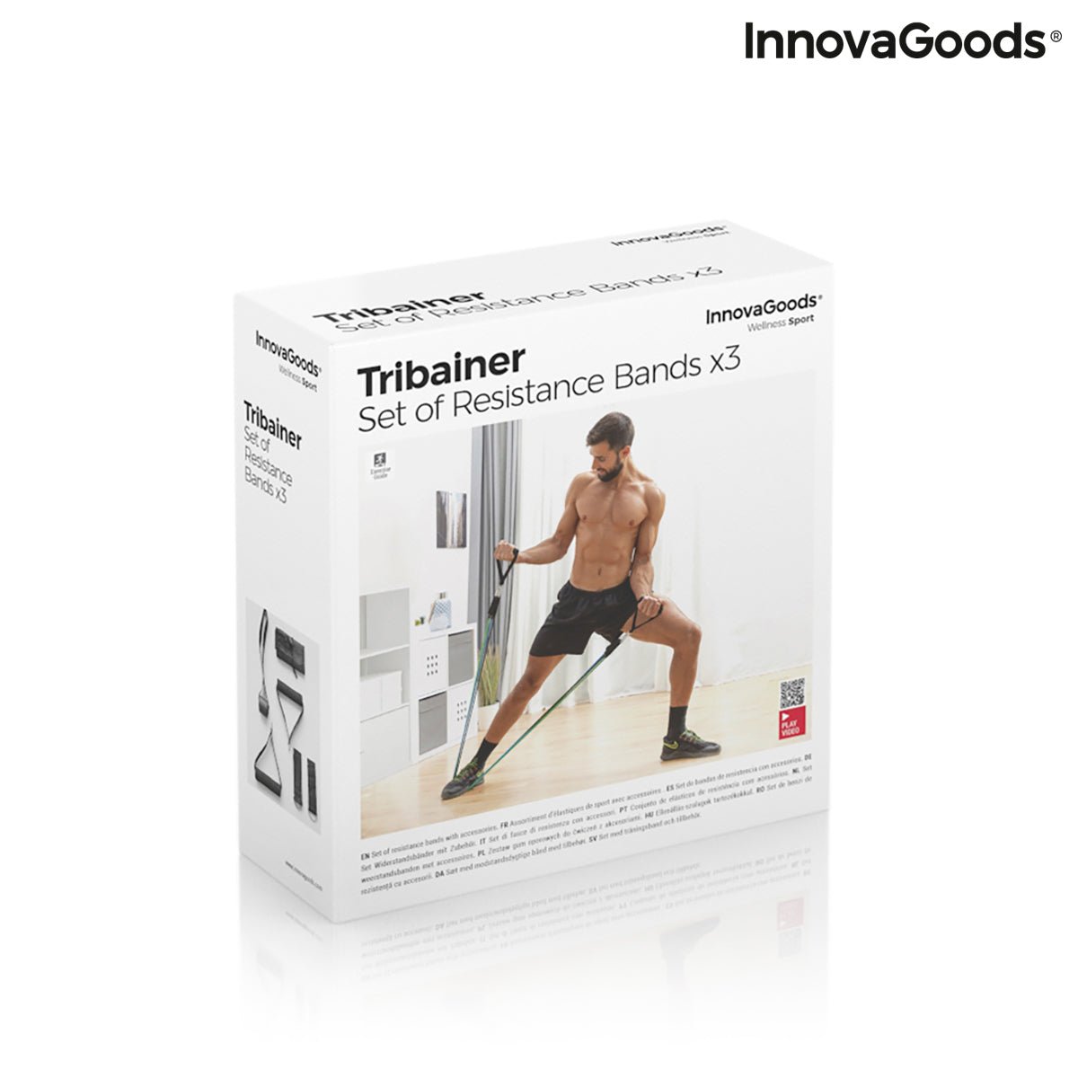 Комплект Ленти за Съпротивление с Аксесоари и Ръководство за Упражнения Tribainer InnovaGoods (опаковка от 3) - ELIARD.BG