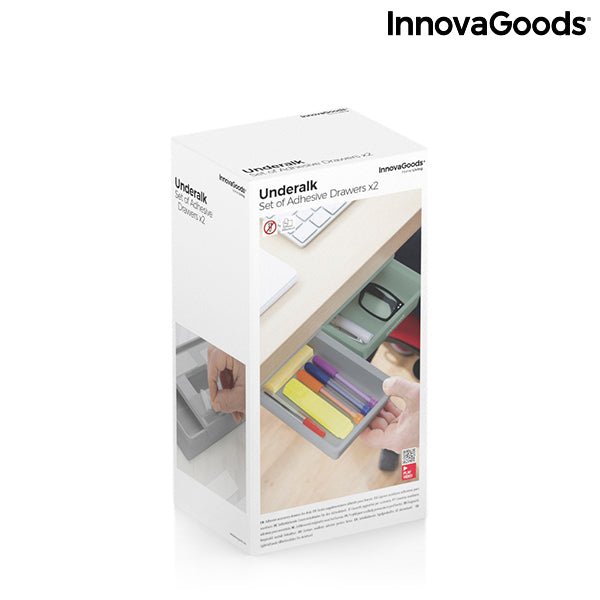 Комплект лепящи се помощни чекмеджета за бюро Underalk InnovaGoods Опаковка от 2 единици - ELIARD.BG