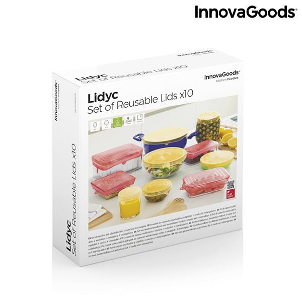 Комплект от 10 многократни и регулируеми кухненски капака Lidyc InnovaGoods - ELIARD.BG