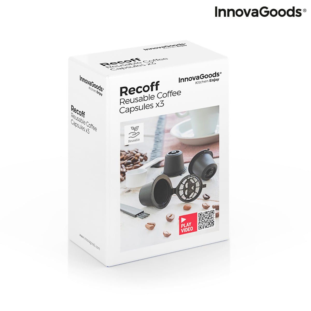 Комплект от 3 Kапсули Kафе за Mногократна Употреба Recoff InnovaGoods - ELIARD.BG