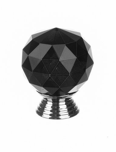 Кристално копче за мебели - черно - ELIARD.BG