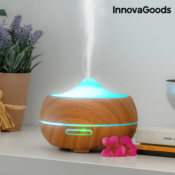 LED Овлажнител Ароматизатор Wooden-Effect InnovaGoods - ELIARD.BG