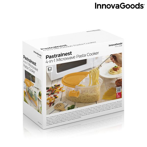 Микровълнова тенджера за паста 4 в 1 с аксесоари и рецепти Pastrainest InnovaGoods - ELIARD.BG