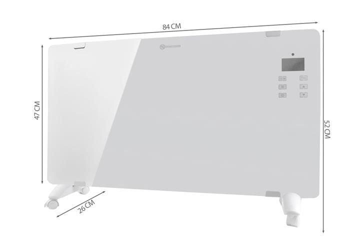 Нагревател стъклен панел 2000W бял - ELIARD.BG