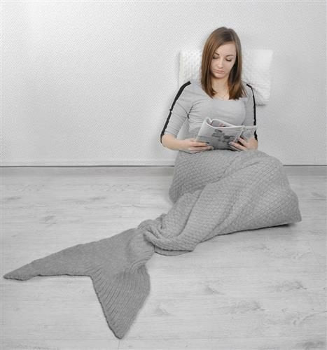 Одеяло за опашка на русалка - сиво - ELIARD.BG