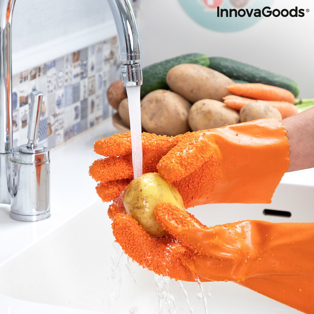 Почистващи Ръкавици на Плодове и Зеленчуци Glinis InnovaGoods - ELIARD.BG